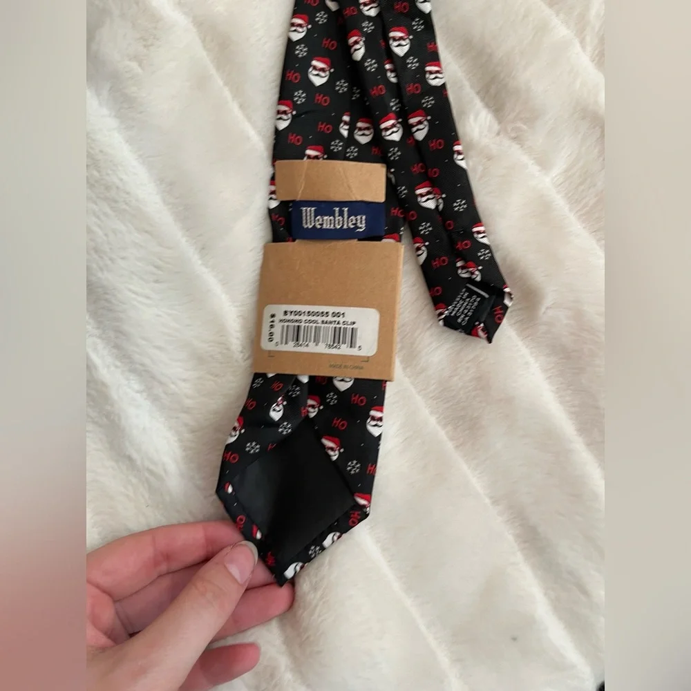 NWT Wembley Boys Kids Cool Santa Xmas Holiday Christmas “Ho Ho Ho” Clip On Tie